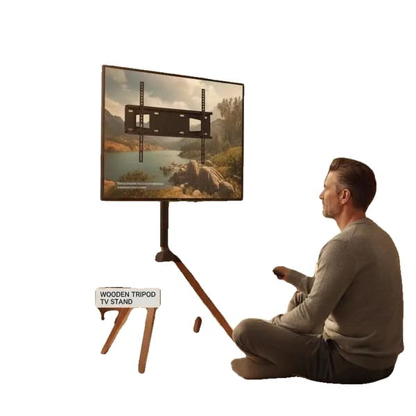 TV-ställ, Bärbar design, 18° rotation, svart