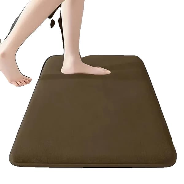 Badmatta, Halkfri Baksida, Plyschmocka Material,60x90cm-c, Kaffe