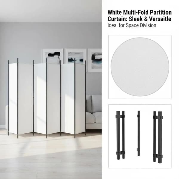 Rummdivider, Seks-panel design, Stofmateriale,hær grøn