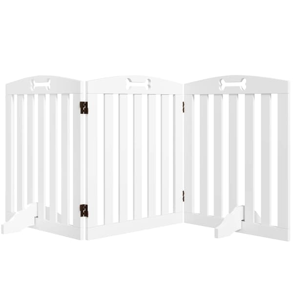 Hundsäkerhetsbarriär, Vikbar Design, Robust Konstruktion, Vit, 155X30X61 cm
