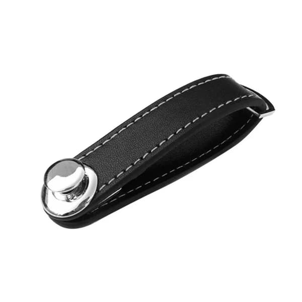 Nyckelplånbok, Full-Grain Läder, Kompakt Design,svart