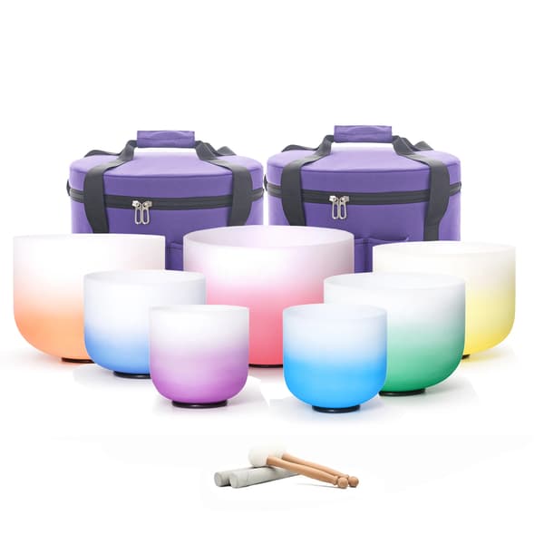 Sangskål Sæt, Komplet 7-Delt Kit, Ideelt til Meditation,7stk gradient