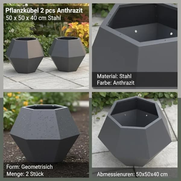 Planterare, Metallkonstruktion, Modern Design,Ljusgrå