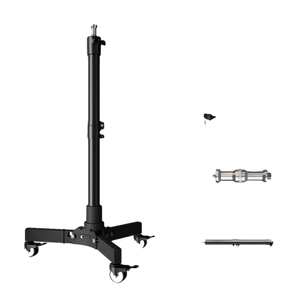 Lysstativ, Justerbar Højde, Mobilitetshjul,76cm Model
