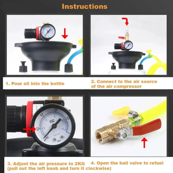 Pneumatisk Fyllningsmunstycke, Effektiv Oljebyte, Användarvänlig Design,Extractor Pump
