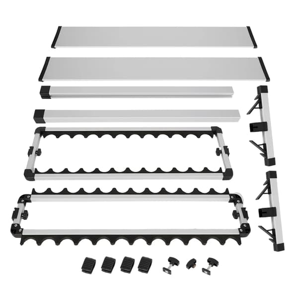 Fiskestang Display Rack, Holder 24 Stænger, Pladsbesparende Design,Sølv