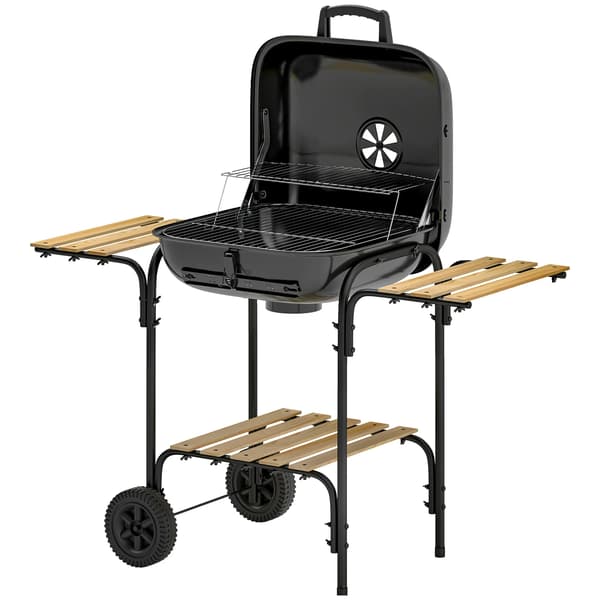 Udendørs Kulgrill, Bærbart Design, Holdbar Konstruktion,Sort
