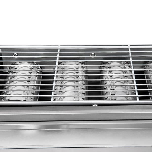 Gasgrill, 4 brændere, høj kvalitet rustfrit stål,Lys Grå