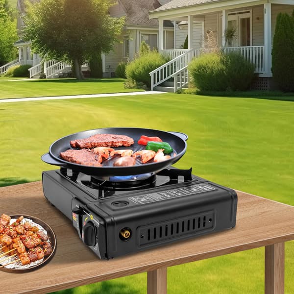 Udendørs BBQ Grill, Bærbart Design, Effektiv Varmehåndtering,sort