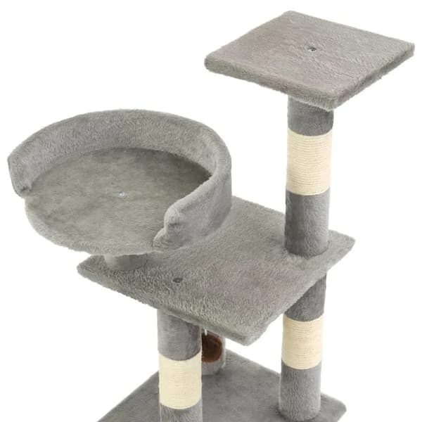 Kattetårn, Tre niveauer, Sisal Kradsepæle,GRÅ