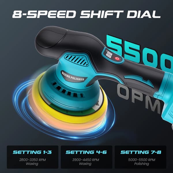 Bilpolerer, Trådløs Design, 5800 RPM Ydelse,EU, 1 Batteri