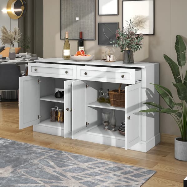 Skåp, Elegant Design, Mångsidig Förvaring,Antikvit - Spånskiva