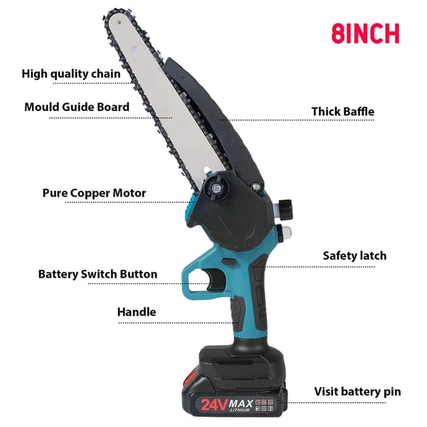 Beskæringssav, 24V Lithiumbatteri, Ergonomisk Design,et batteri