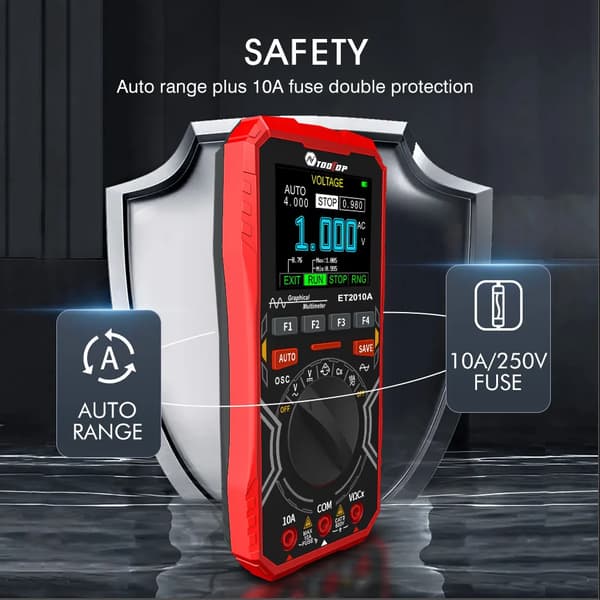 Oscilloskop Multimeter, 2 i 1 Design, Hög hastighetssampling,ET2010A