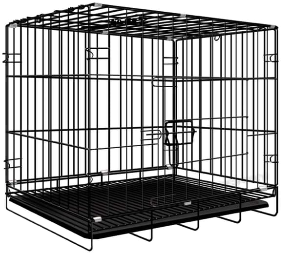 Husdjur Bur, Fällbar Design, Läcksäker Träningsbricka,svart