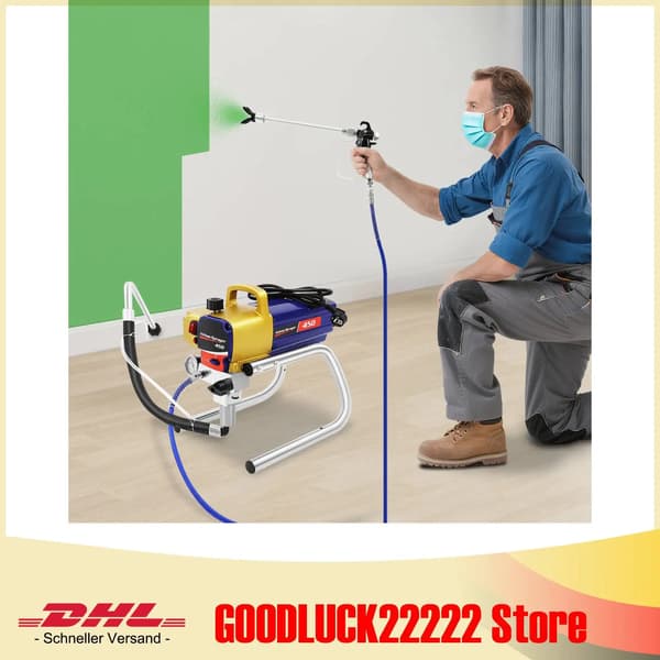 Färgspruta, 1500W Motor, 220V, Max Tryck 3300PSI, Max. Sprutflöde 2.2L/min, Sprutbredd 25cm