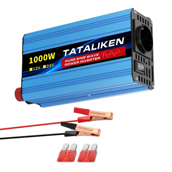 Inverter, 4 EU stik, Auto termostat blæser,1000W EU
