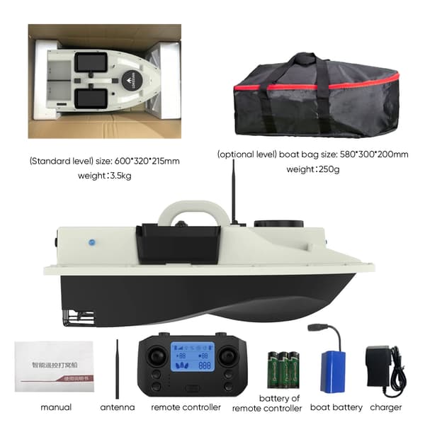 Baitbåd, GPS-navigation, lang driftstid,12000 mAh