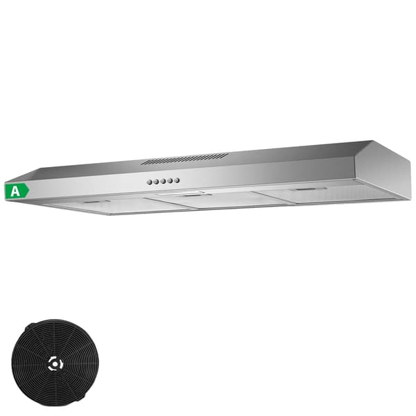 Under Skab Emhætte, 201 m³/h Luftstrøm, Energiklasse A,90cm Sølv, EU