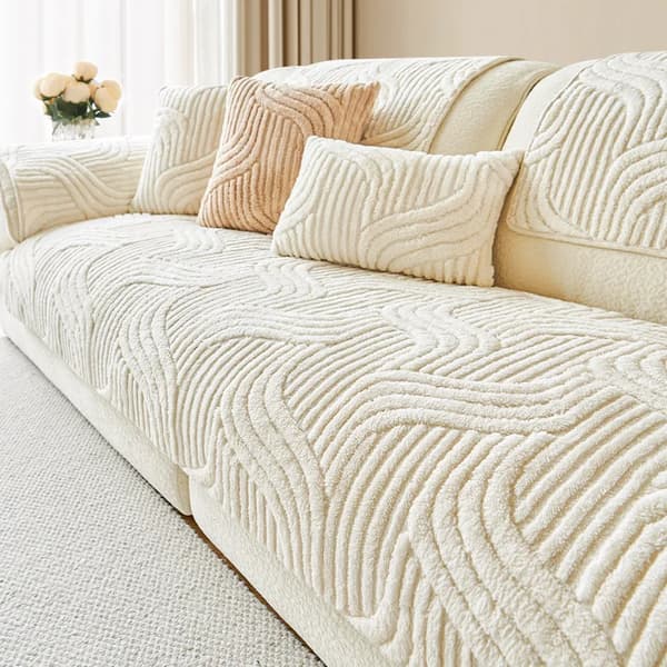 Sofaovertræk, Antiskrid Design, Holdbart Materiale,HVID