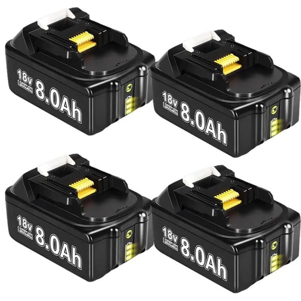 Uppladdningsbart litiumbatteri, 8000mAh kapacitet, 18V spänning, 4PCS 8.0Ah