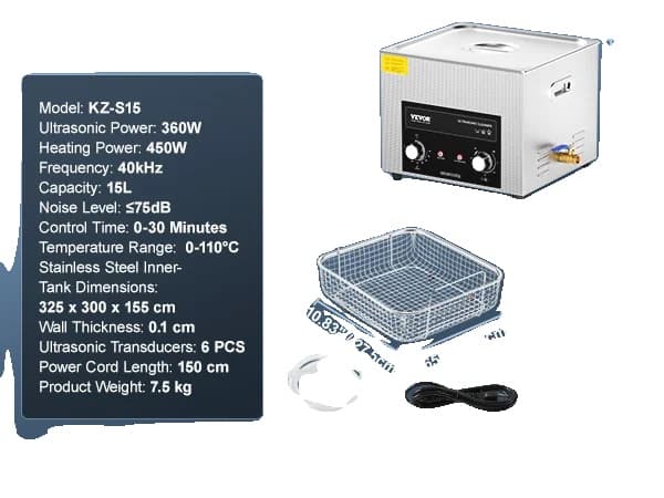 Ultralydsrenser, Flere kapacitetsmuligheder, Effektivt opvarmningssystem,15L