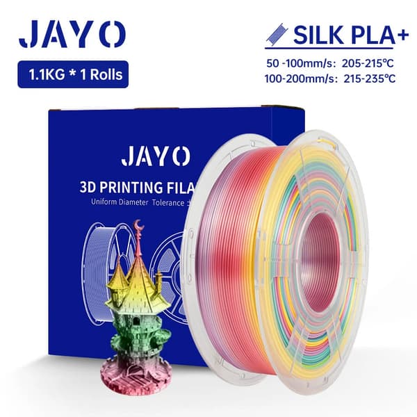 3D Filament, Högblanka Yta, Låg Vridning,SILK Regnbåge 01