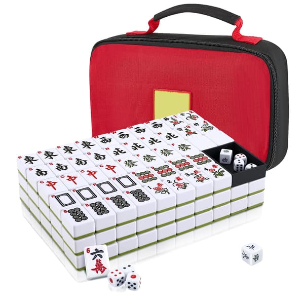 Mahjong Sæt, 144 Brikker, Holdbare Materialer,lys grøn