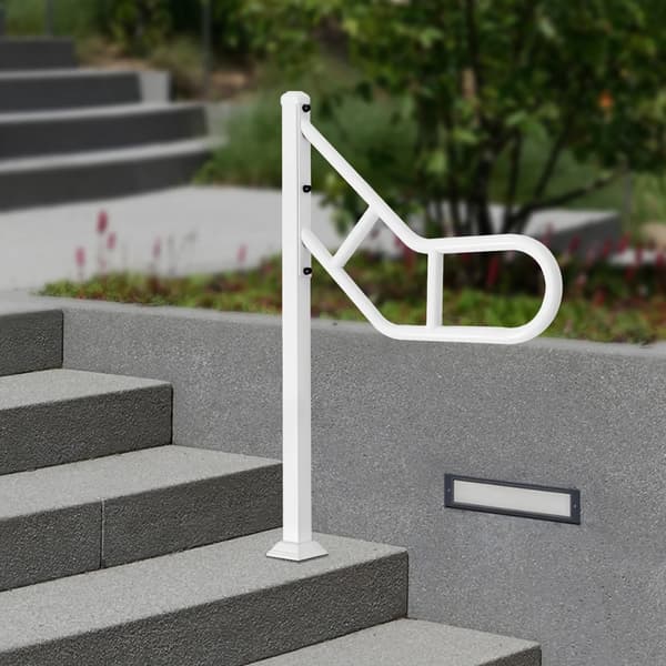 Räcke, U-formad design, golvmonterad installation,VIT