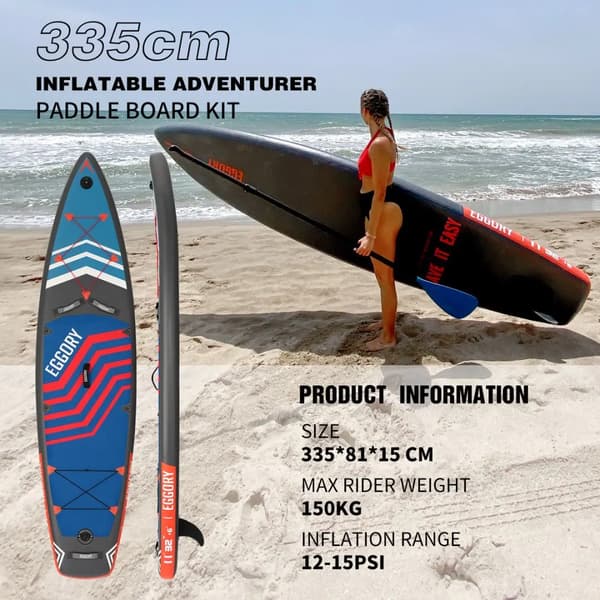 Stand Up Paddle Board, Letvægtsdesign, Komplet Tilbehør,Fluorescerende Rød