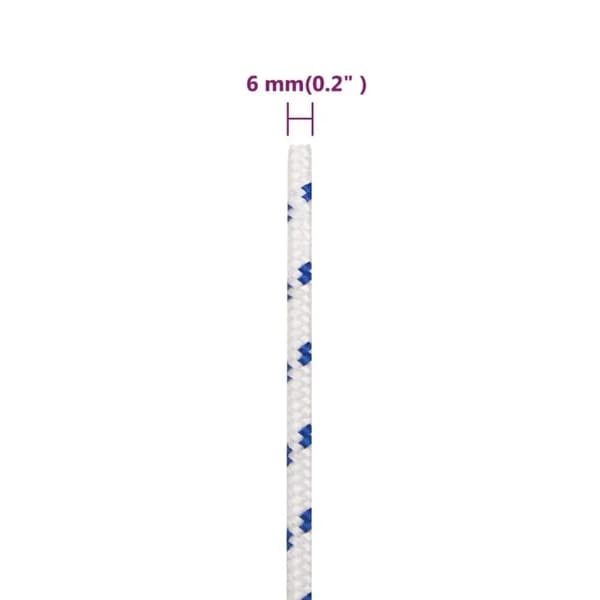Syntetiskt Rep, 6mm Diameter, 25m Längd,VIT