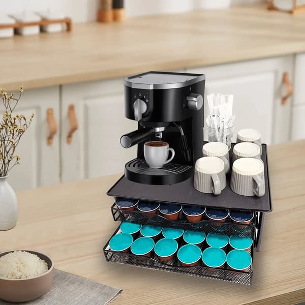 Kaffekapselopbevaring, Rummer 72 Kapsler, Dobbeltlag Organizer,sort
