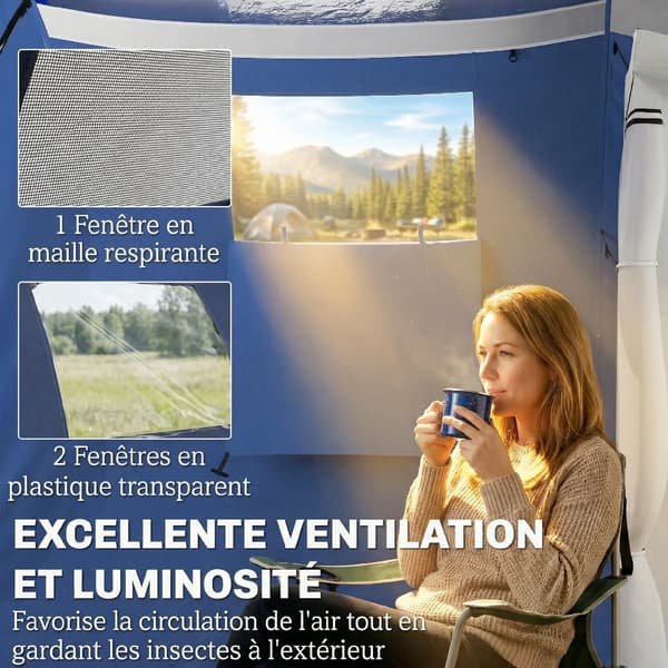 Campingtält, Vattentålig Design, Rymlig Två-Rumslayout,blå