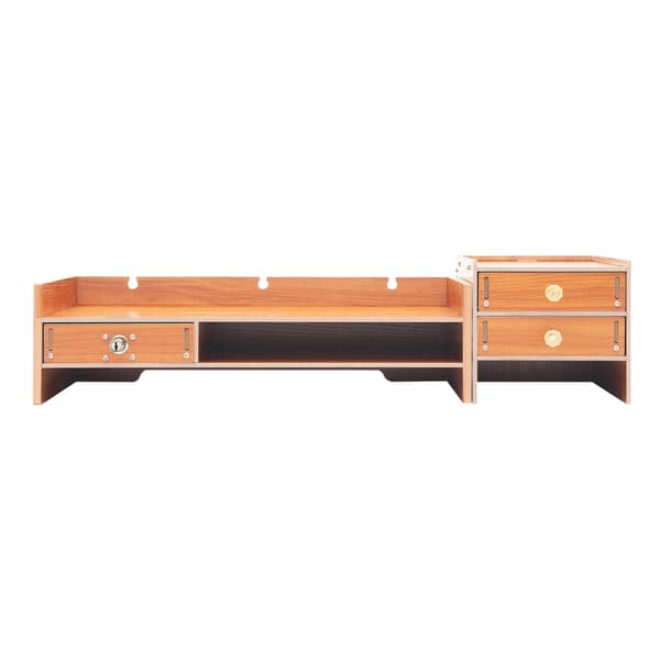 Monitorställ, 3 Lådor, Platsbesparande Design,Trä