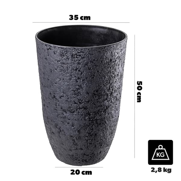Blomsterkrukke, Moderne Design, Holdbar Plastkonstruktion,sort