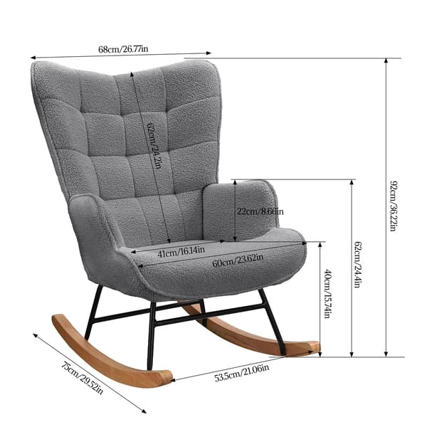 Svingestol, Ergonomisk Støtte, Moderne Design, 92x68x75 cm,MØRKE GRÅ