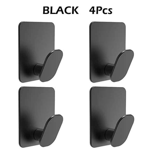 Badeværelseshænger, Klæbende Installation, Rustfrit Stål Konstruktions,SORT 4Stk