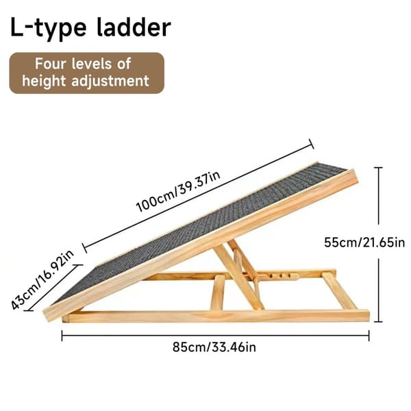 Husdjurstrappa, Justerbar Längd, Halkfri Säker Yta,100cm