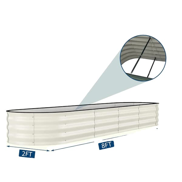 Höjd trädgårdsbädd, Hållbart material, Ergonomisk design,Vit 240x60x45cm