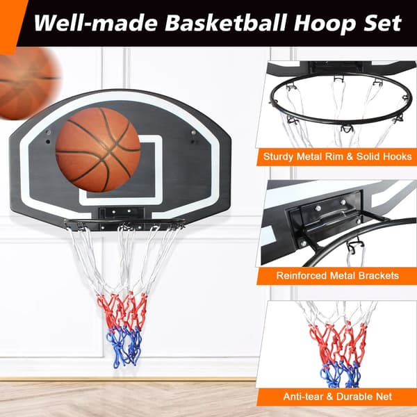 Basketballkurv, Brudsikker Bagplade, Nem at Samle,Sort