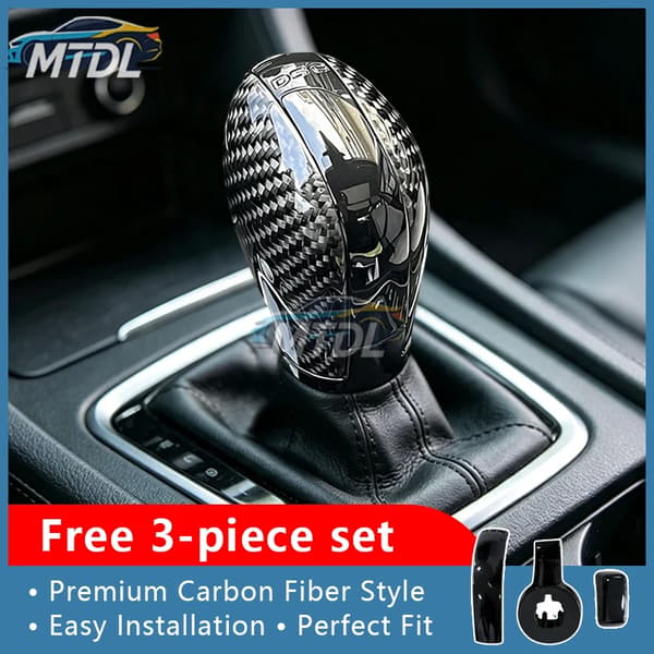 Gear Shift Knob, Carbon Fiber, Ergonomisk Design,sort