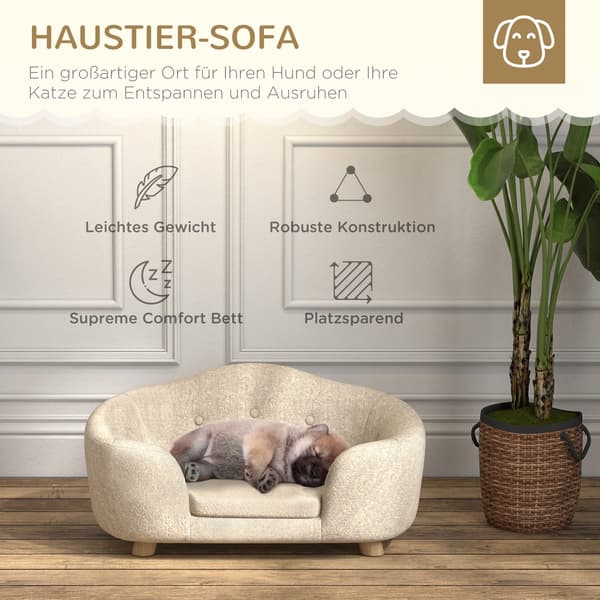 Hundsoffasäng, avtagbar kudde, stilren design,Beige
