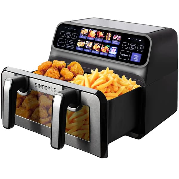 Luftfryer, Dobbelt Kurv, LED Touch Panel,802T-2-i-1 bin