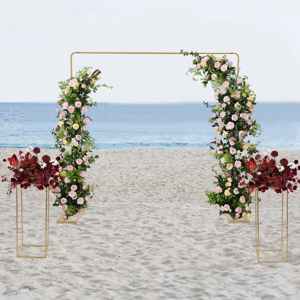 Baggrundsstativ, inkluderer blomsterstande, ideelt til begivenhedsdekoration,Guld, M