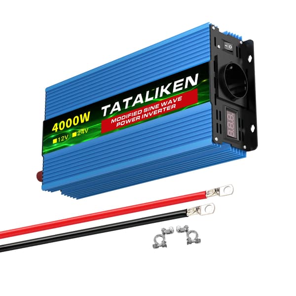DC/AC Inverter, Digital Voltmeter, Temperaturkontrollfläkt,Europa-e, 220V-e, 4000W-a, 12V-b
