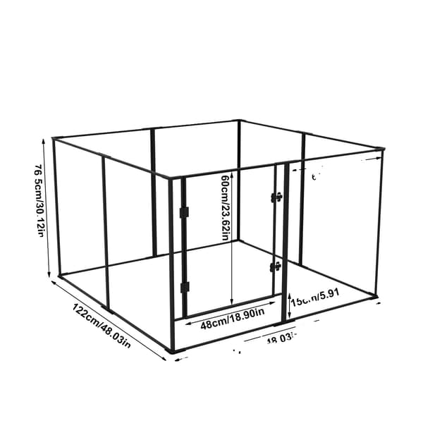 Hundbur, Hållbara Material, Säker Design,L (122x122x76.5cm)