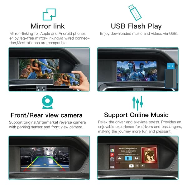 Trådlös CarPlay-adapter, Android Auto, spegellänkfunktionalitet,NTG4.5 4.7