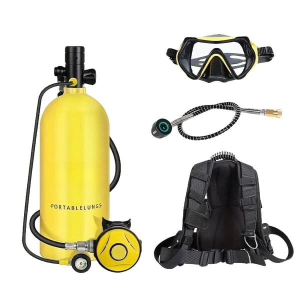 Mini oppustelig dykkercylinder, 3L kapacitet, bærbart scuba-udstyr,GUL