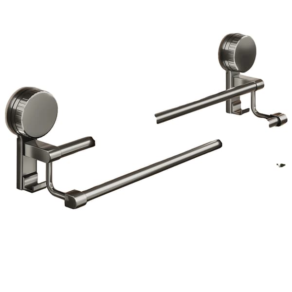 Håndklædeholder, Holdbar Plads Aluminium, Nem Vægmontering,Grå 2 Bar 30cm