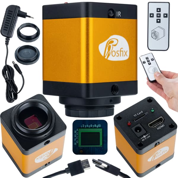 Mikroskopisk Kamera, 12MP Opløsning, HDMI Forbindelse,45x, sort